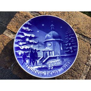 Vintage Bareuther Waldsassen 1970 Blue Plate
